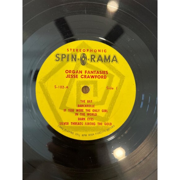 Jesse Crawford "Organ Fantasies" Vinyl Record Spin-O-Rama Album S-102-A - Picture 4 of 5
